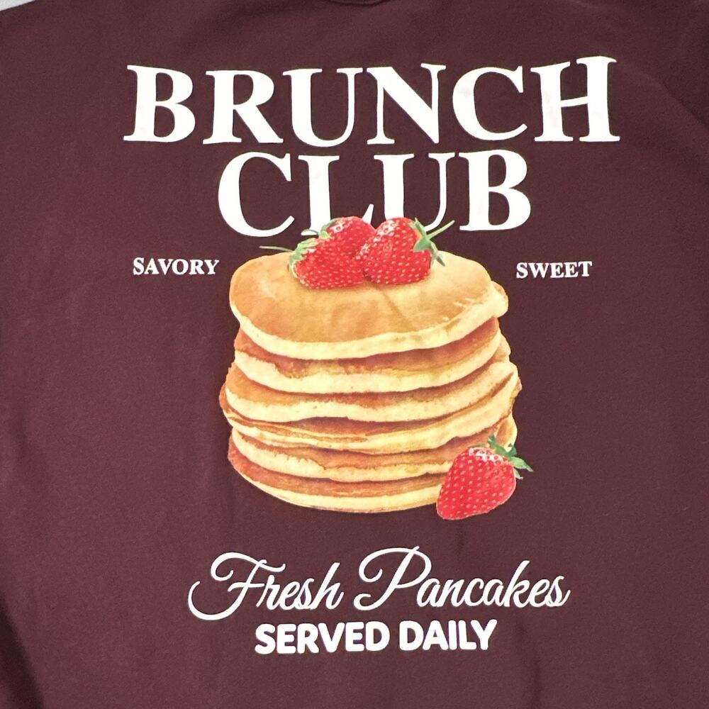 Wild Fable Unisex 2XL Burgundy Crewneck Pullover Sweatshirt Brunch Club Graphic - Picture 6 of 12